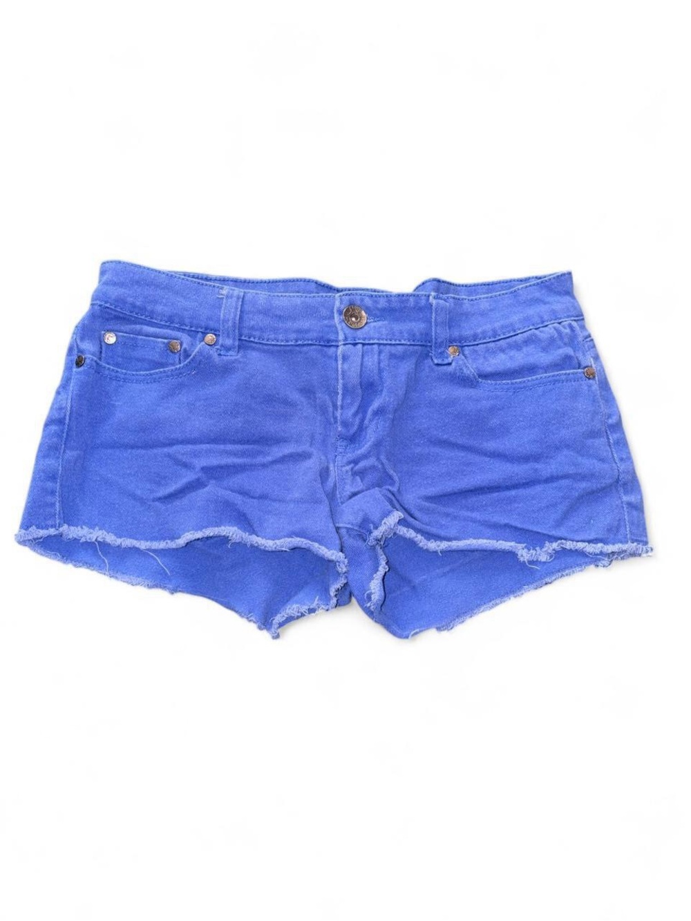 refuge Electric Blue Distressed Denim Cutoff Shorts
